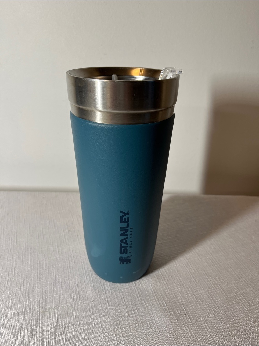 Stanley Blue Stainless Steel Travel Tumbler with Clear Flip Lid